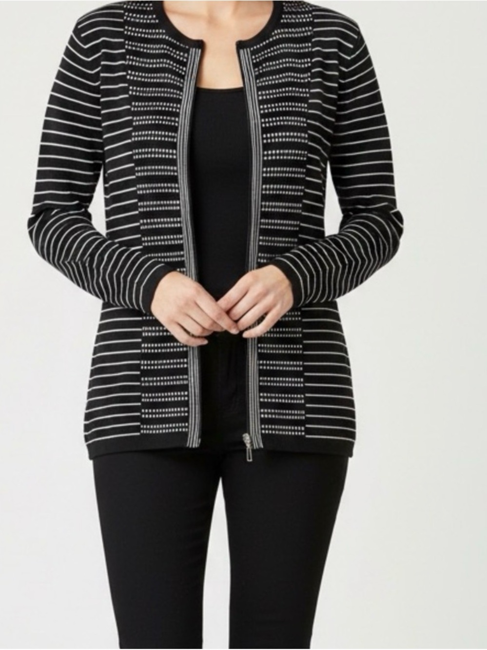Emma James Zipper Cardigan Sz M